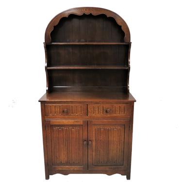 Welsh Dresser | Antique English Welsh Storage Cupboard With Plate Rack Topper 