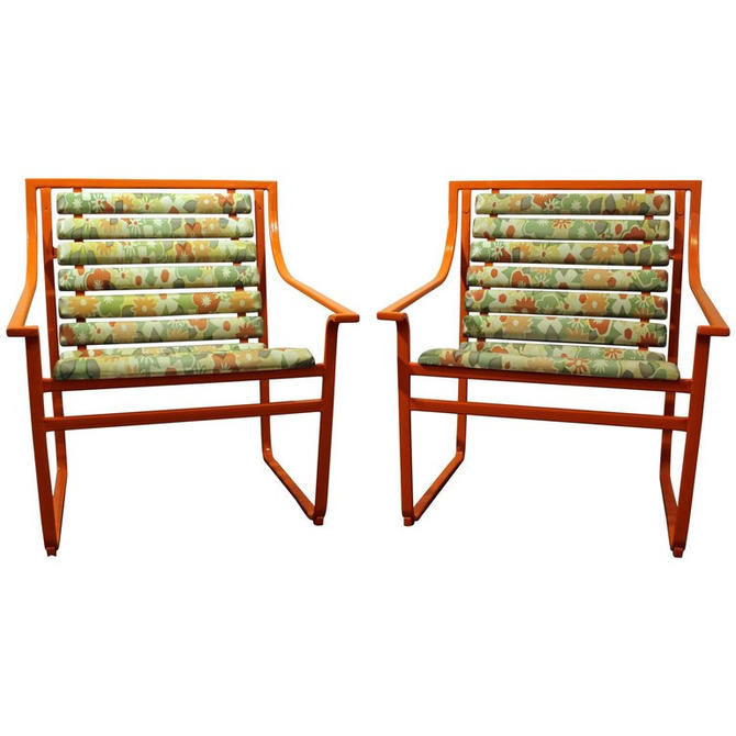 Mid Century Modern Outdoor Chairs Atomic Orange Samsonite Outdoor