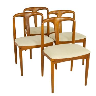 Johannes Andersen Juliane Style D-Scan Mid Century Teak Dining Chairs - Set of 4 - mcm 
