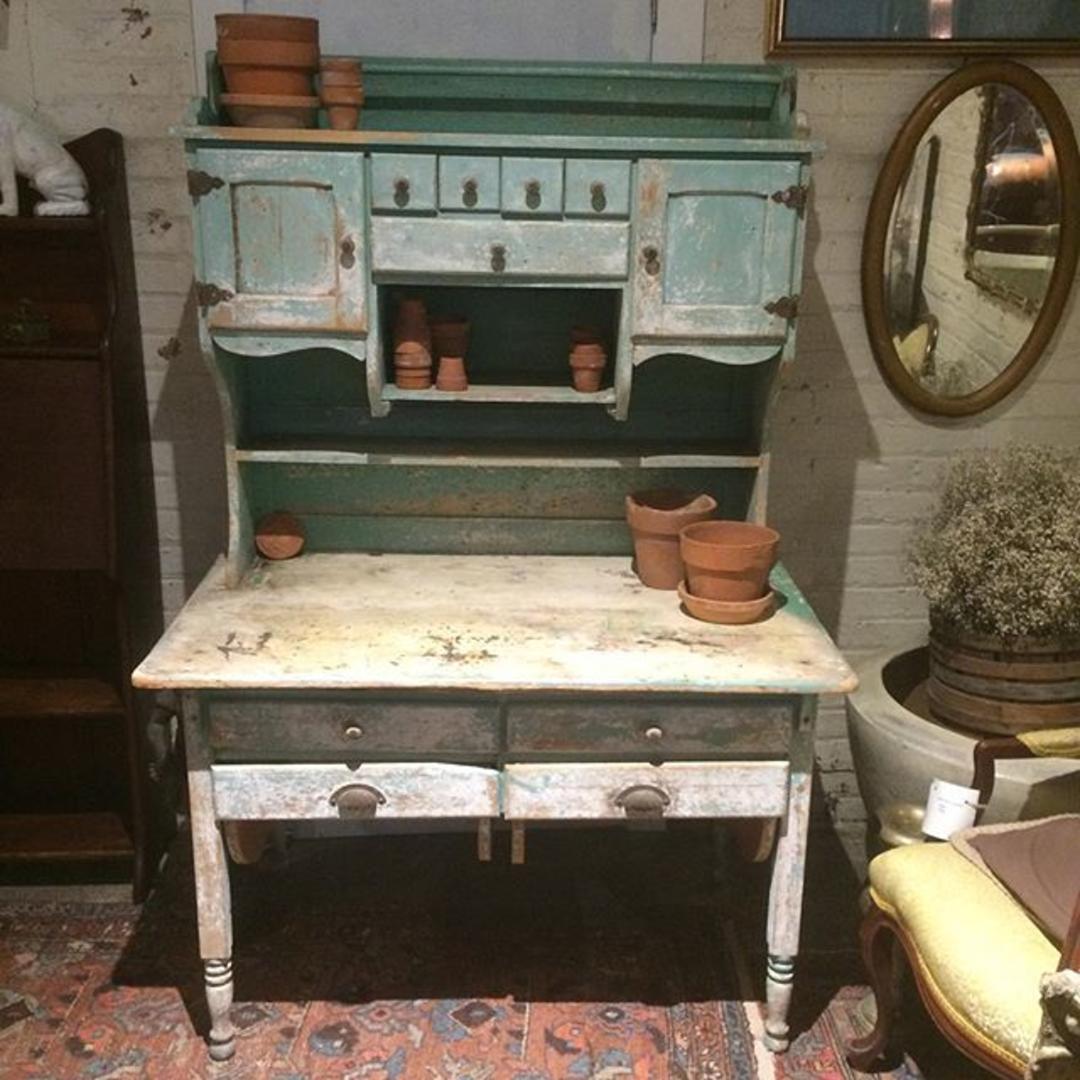 Antique Wooden Cupboard Potting Bench From Off The Beaten Track