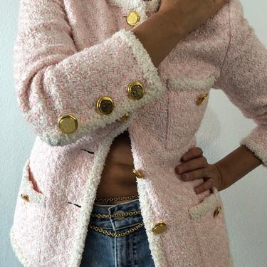Vintage Richard Carriere Pink Checkered Blazer Jacket 
