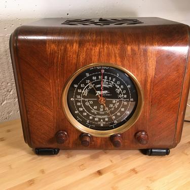 1937 Zenith AM/Shortwave Cube Radio 6S222, Elec Restored 