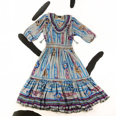 80s Diane Freis / Susan Freis / Allover Floral Print Prairie Dress