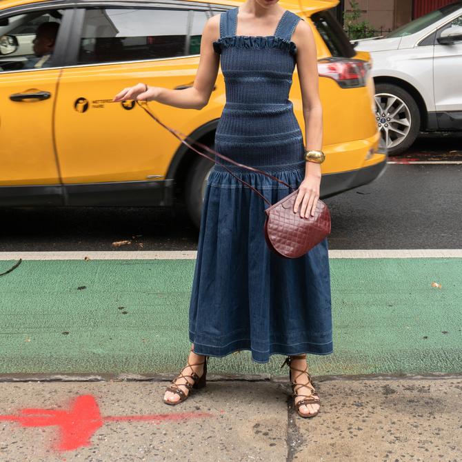 Stella McCartney Denim Ruffle Maxi 40 Dress | Consignment