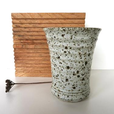 Vintage Studio Pottery Tumbler, Handmade 10 oz Stoneware Yunomi Tea Cup, Small Tumbler 