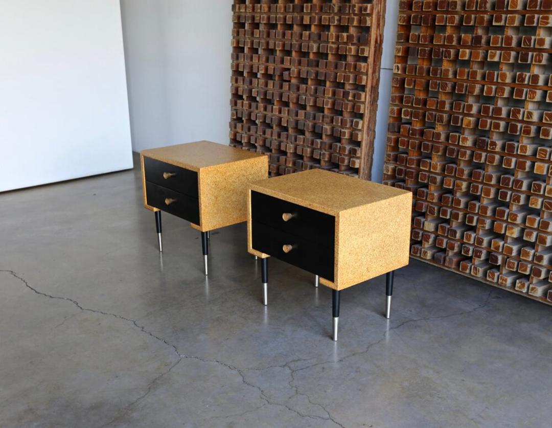 Paul Frankl Cork Nightstands for Johnson Furniture circa 1955 Archive