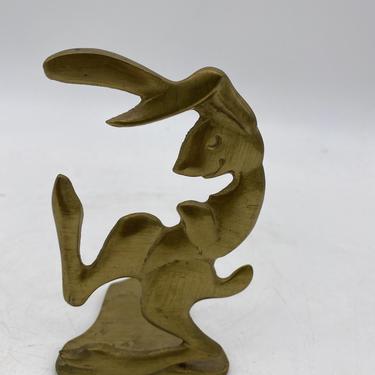 Hand Casted Art Deco Dancing Comic Bunny Rabbit, Signed 
