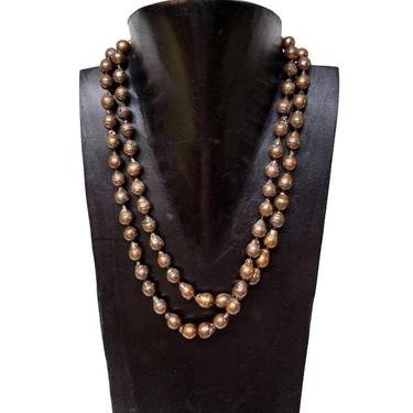 Bronze Freshwater Pearl Necklace - Baroque Pearl Jewelry 