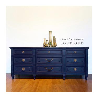 NEW! Vintage Navy Blue long triple Dresser chest | Shabby Roots Boutique -  San Francisco, CA | ATTIC