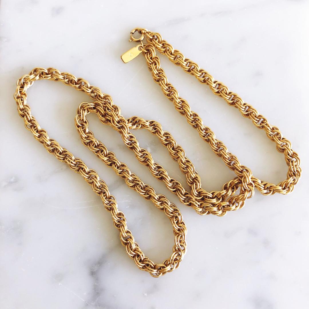 Vintage Monet Gold Plated Chain Necklace | The Distillery Vintage ...