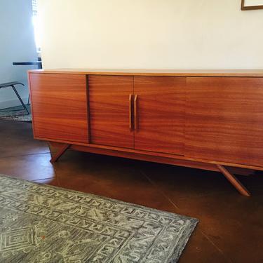 NEW Hand Built Mid Century Inspired Buffet / Credenza. Mahogany four door with angled leg base ~ FREE SHIPPING! 