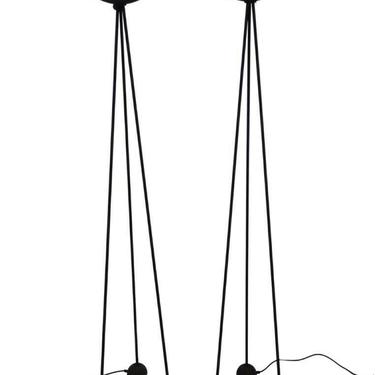 Pair Koch & Lowy Tripod Torchiere Floor Lamps Post Modern Contemporary 1980 