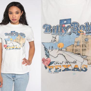 Fort Worth Texas Shirt -- Billy Bob's Honky Tonk TShirt 80s Single Stitch Vintage T Shirt Graphic Travel Tee Retro Rose Map Extra Small xs 