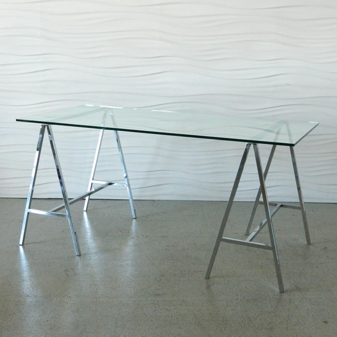 Ha 15349 Chrome Sawhorse Desk From Home Anthology Of Baltimore Md
