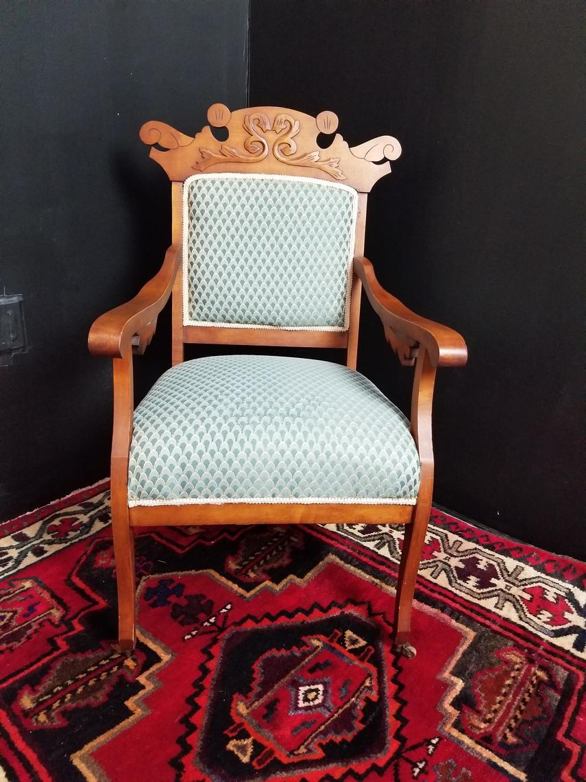 Eastlake Upholstered Parlor Chair. Wishbone Reserve Baltimore, MD