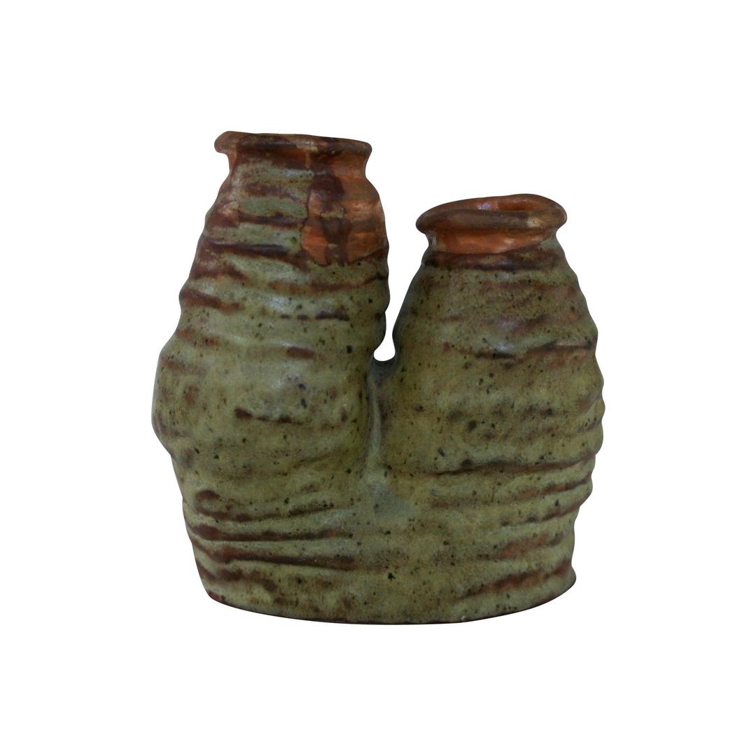 Mid Century Modern J D Barron Art Pottery Two Bud Vase By