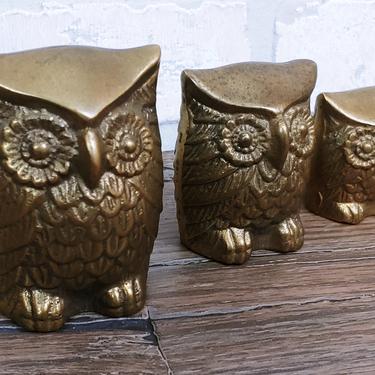 Leonard 3 Brass Owls 