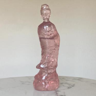Rare Dorothy Thorpe Female Buddha sculpture in pink resin 