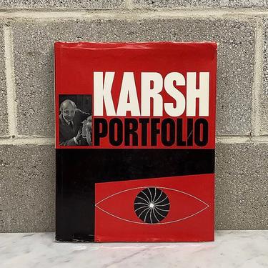 Vintage Karsh Portfolio Book Retro 1960s Mid Century Modern + Photography + Portraits of Famous People + Hardback + Coffee Table Book 