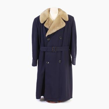 Vintage 40s MEN'S COAT / 1940s Blue Gabardine ALPACA | Lucky Dry