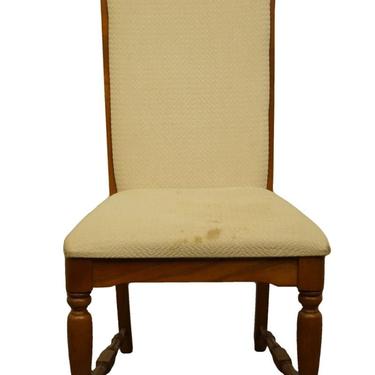 Set of 10 BROYHILL FURNITURE Solid Oak Country French Upholstered Dining Side Chairs 5071-80 