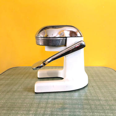 Vintage Chrome and White Metal Citrus Juicer 