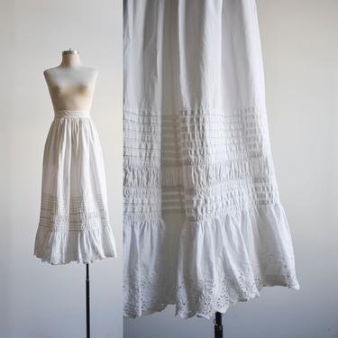 White Cotton Edwardian Ruffled Under Skirt 