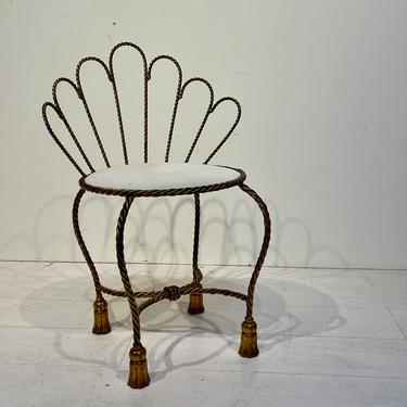 Scalloped Vanity Chair - Italian Style - Hollywood Regency Gilt Style 