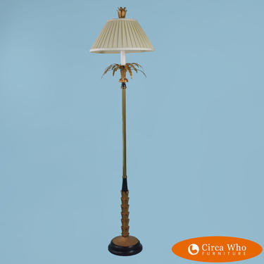 Palm Tropical Black &#038; Gold Floor Lamp