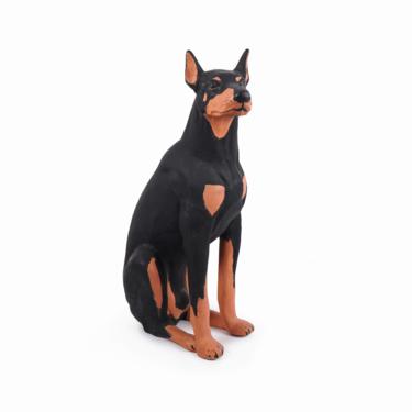 1989 Ceramic Doberman Sculpture Life-size Dog 