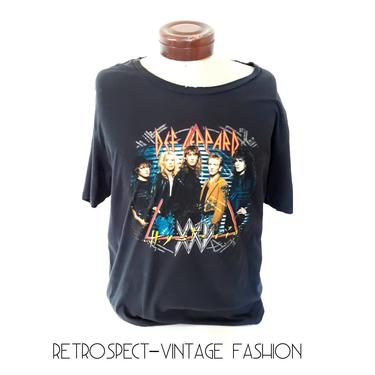 1986 Vintage DEF LEPPARD t shirt, 86 Def Leppard concert tee shirt, vintage def leppard band shrit, 80's band t shirt size large 