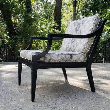 Vintage Modernist Regency Ebonized Lounge Chair