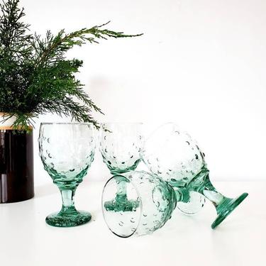 Hobnail Spruce Wine Glass Set 