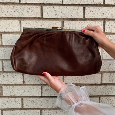 Brown Leather Clutch 