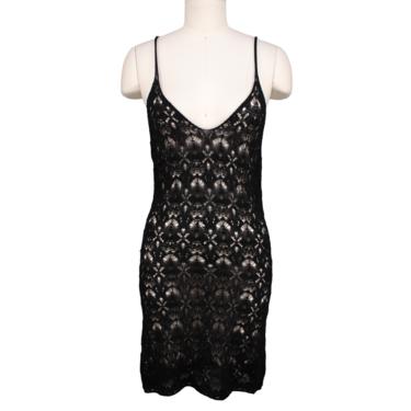 Saint Laurent Black Crochet Dress