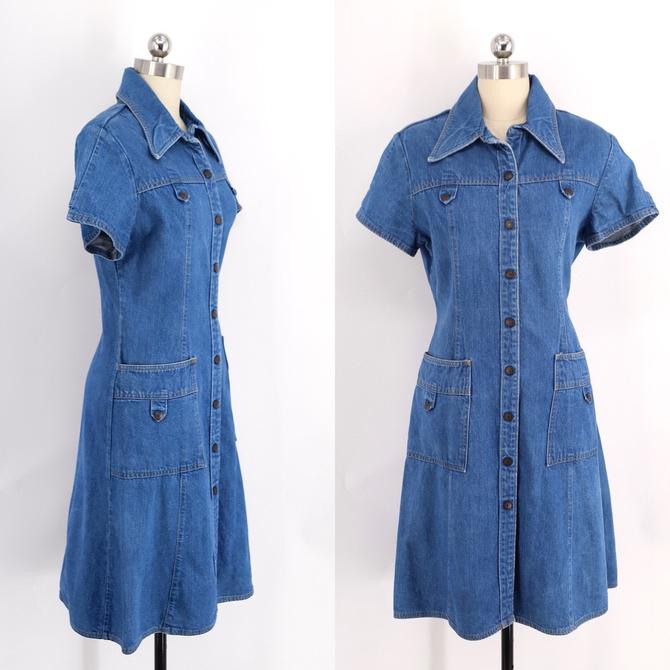70s LANDLUBBER denim dress sz L vintage 1970s shirt dress Ritual Vintage Little Italy New York NY