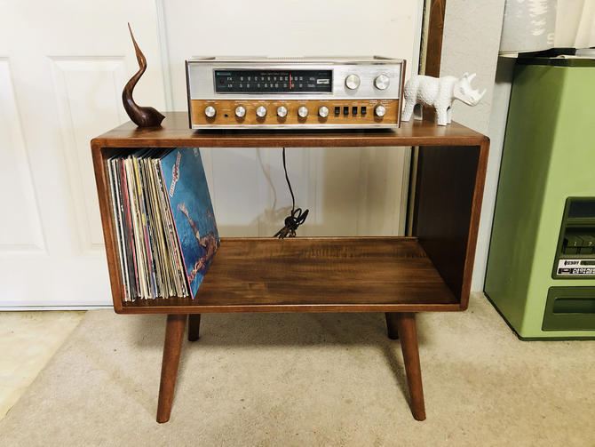 Mid Century Modern Record Player Stand Solid Maple | OrWa Designs