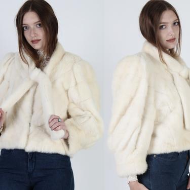 Mary McFadden Designer Platinum Real Mink Fur Coat 