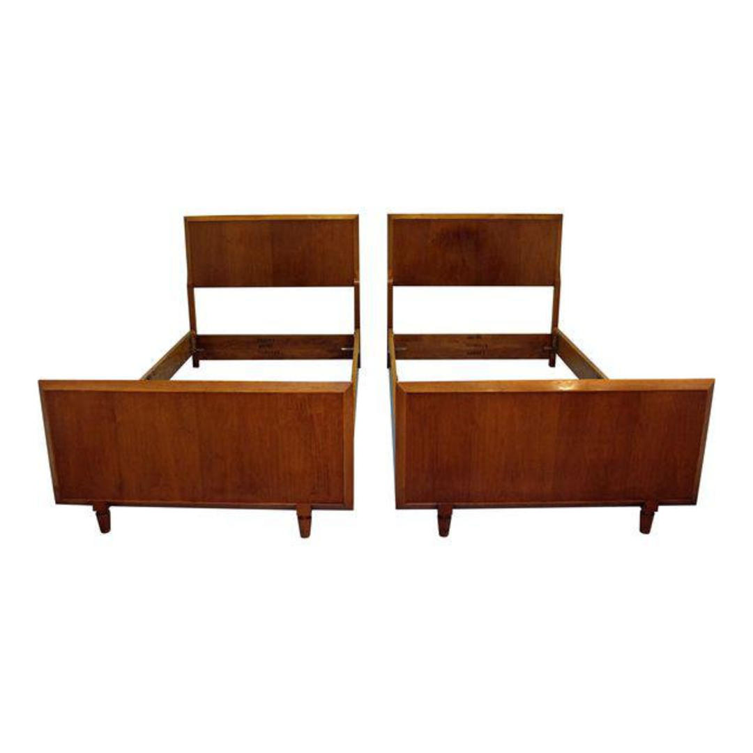 Pair of MidCentury Danish Modern Twin Size Bed Frames Annex