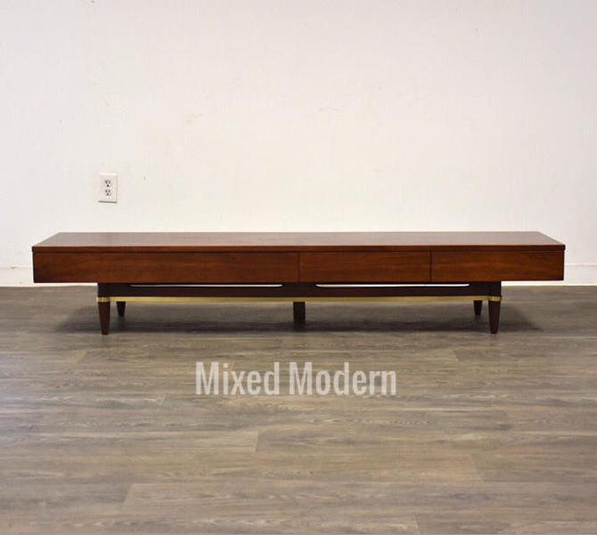 American Of Martinsville Walnut Low Tv Console Table By Mixedmodern1 From Mixed Modern Of Nashua Nh Attic