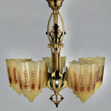 Lincoln &quot;Two in One&quot; Slip Shade Chandelier for Shorter Ceilings 