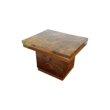 Burl and brass side table after Pierre Cardin by cestlavintage18