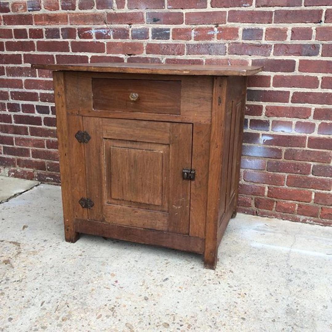Early American Oak Storage Cabinet Or Kitchen Island From Off The