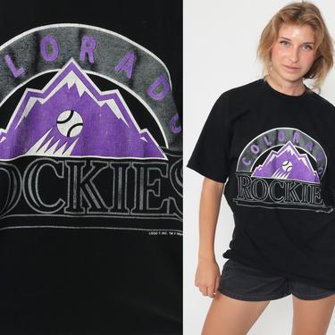 Vintage Colorado Rockies Baseball T Shirt Medium 