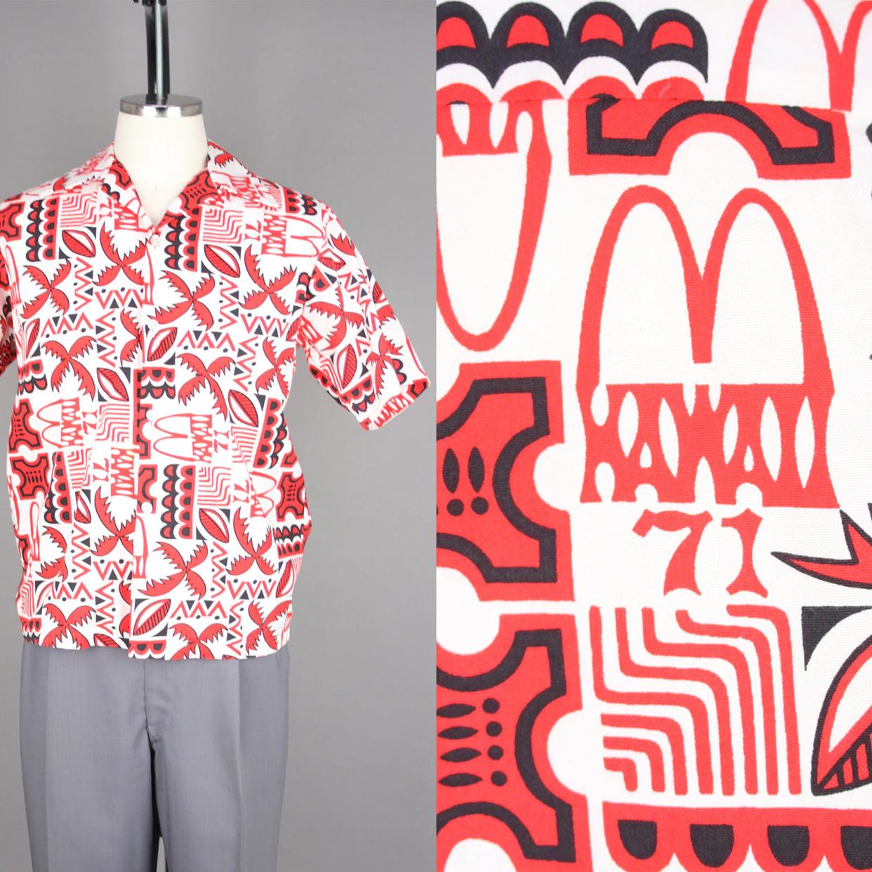1971 Hawaiian McDonald's Shirt · Vintage 70s Tropical Print Logo ...