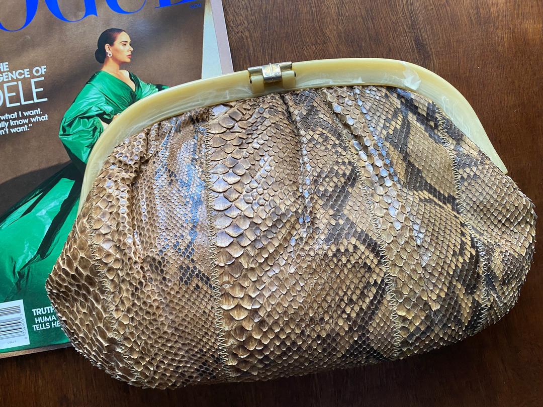Snakeskin clutch purse hotsell