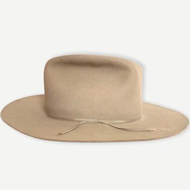 Vintage 1940s/1950s RESISTOL Cowboy Hat ~ size 7 1/8 ~ Western Fedora ~ Wide Brim ~ Silverbelly ~ Raw Hide / Beaver Fur Felt 