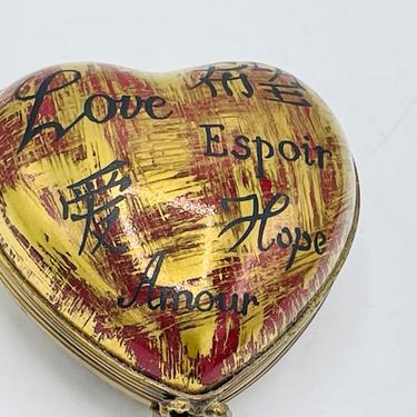 Love in Many Languages LIMOGES France Hand Painted Trinket Box Peint Main Limoges Import 