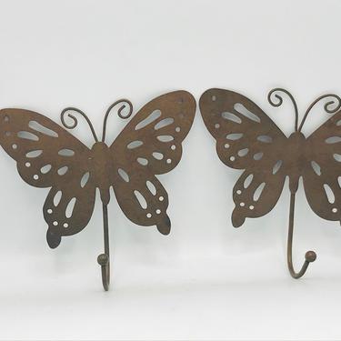 Vintage Metal Butterfly Hooks Bronze Brown Color 6.5&quot; 