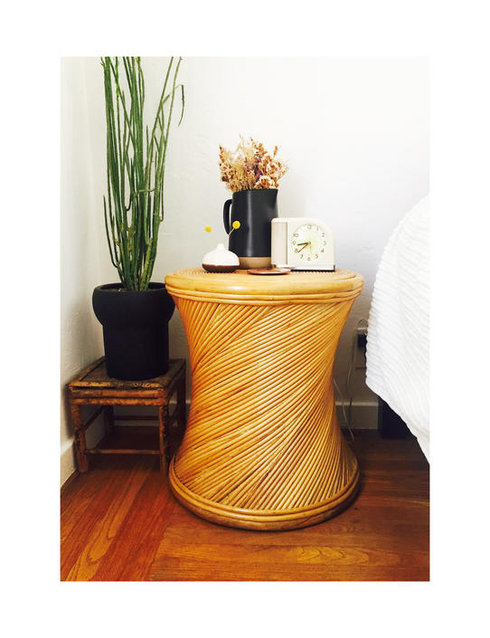 Vintage Rattan Hourglass Side Table By Sergeantsailor From